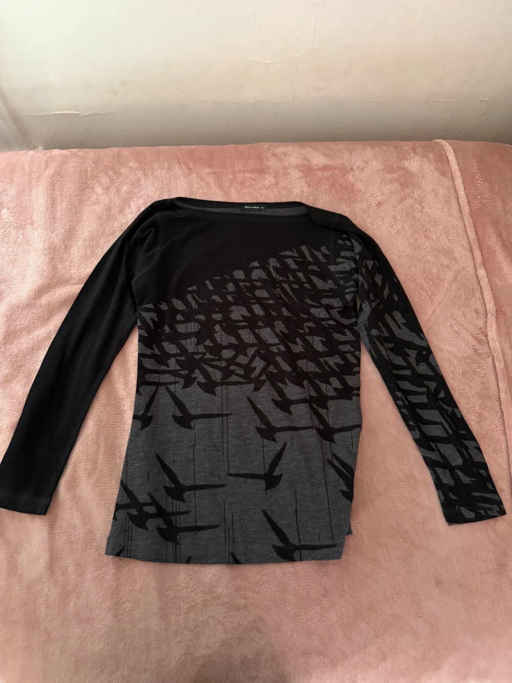 Nally & Millie Black Knit Top with Subtle Texture